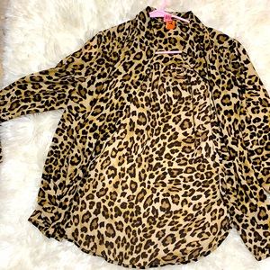 Cheetah long sleeve button up